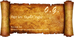 Ogrin Gyöngy névjegykártya